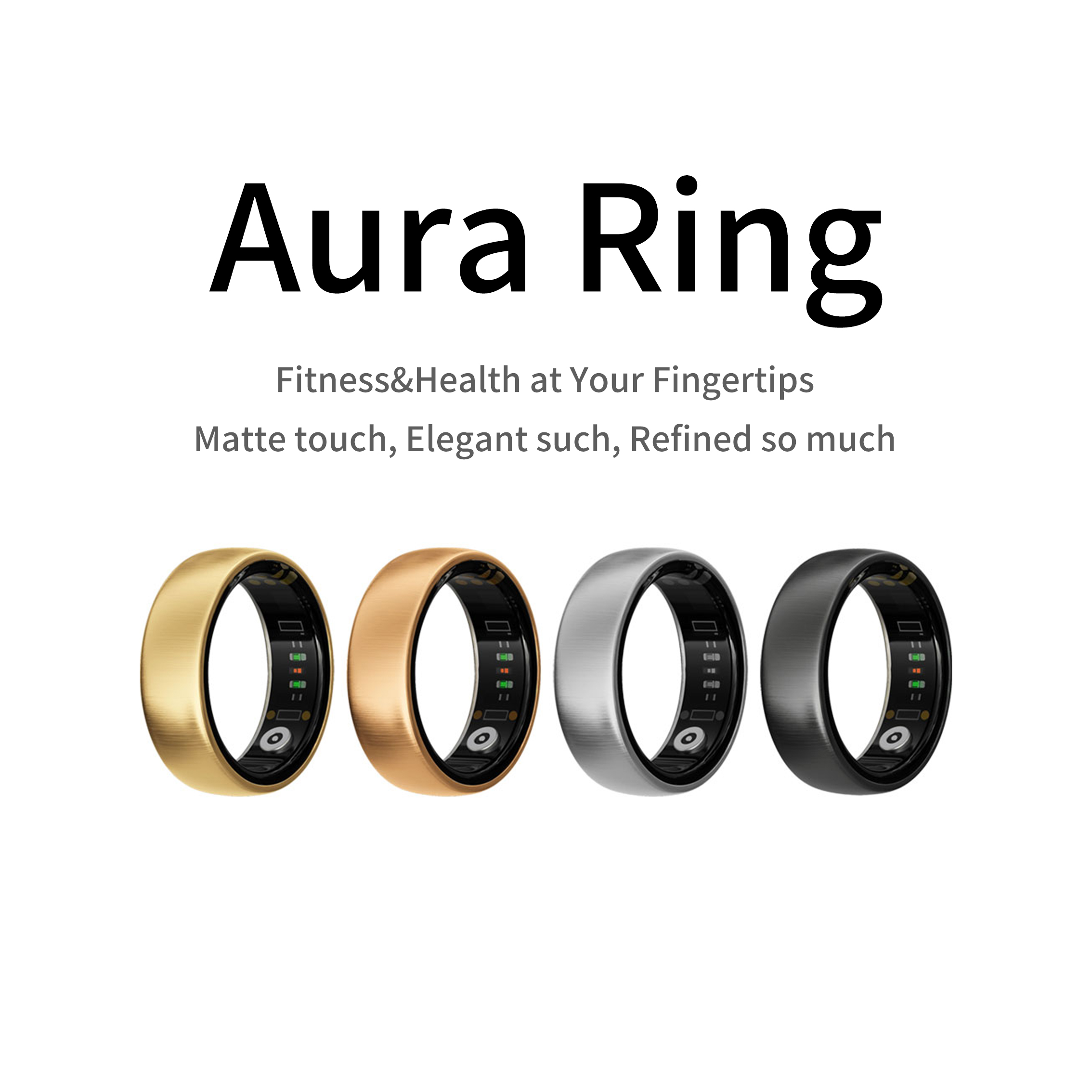 Health Monitors - AURA Matt Akıllı Yüzük Fitness Spor